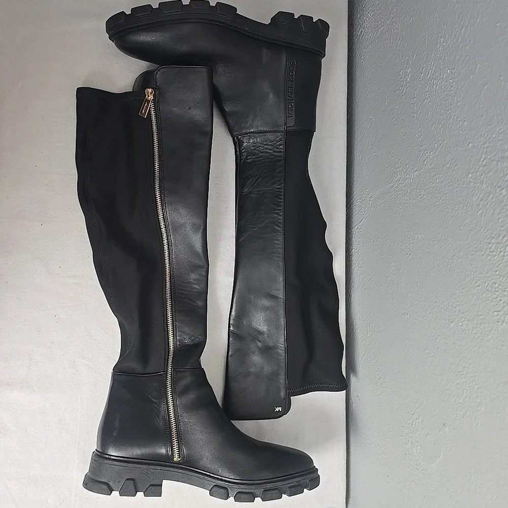 Michael Kors‎ Ridley Riding Boots Womens 10 Black Leather